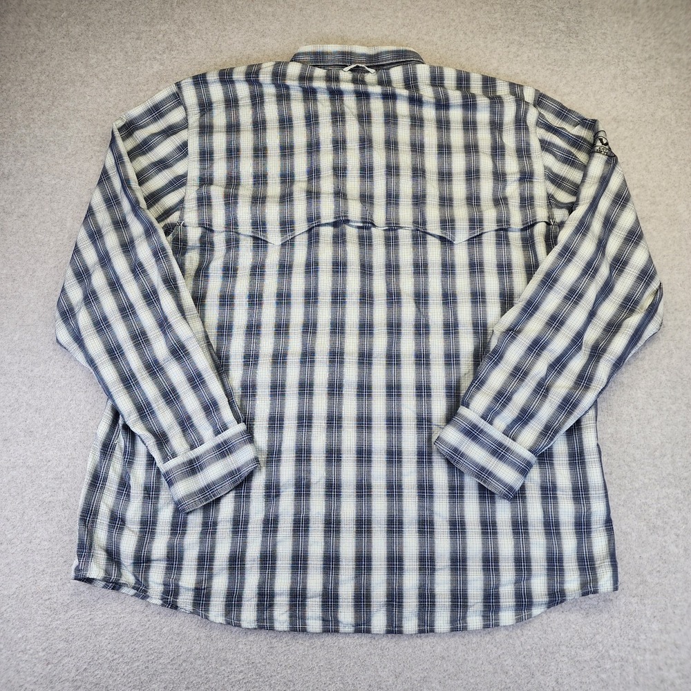 Simms Fishing Shirt Mens XXL 2XL Button Pearl Snap Plaid Vented Long Sleeve Gray - Picture 3 of 10